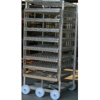 TROLLEY FOR THE MEAT CURING-PRESSING