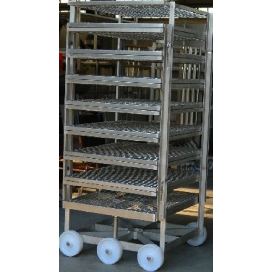 TROLLEY FOR THE MEAT CURING-PRESSING