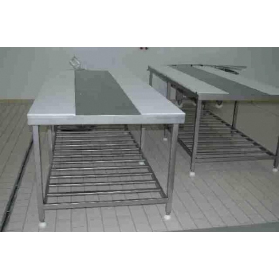 WORKBENCH FOR EMACIATION OF CARCASSES WITH 2m GRATE